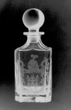 Single and Double Shields on a range of decanters. Shown is a Medium plain square.